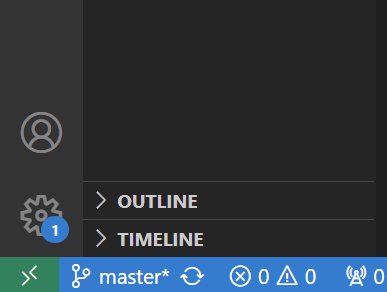 Picture of the green arrows button in VSCode